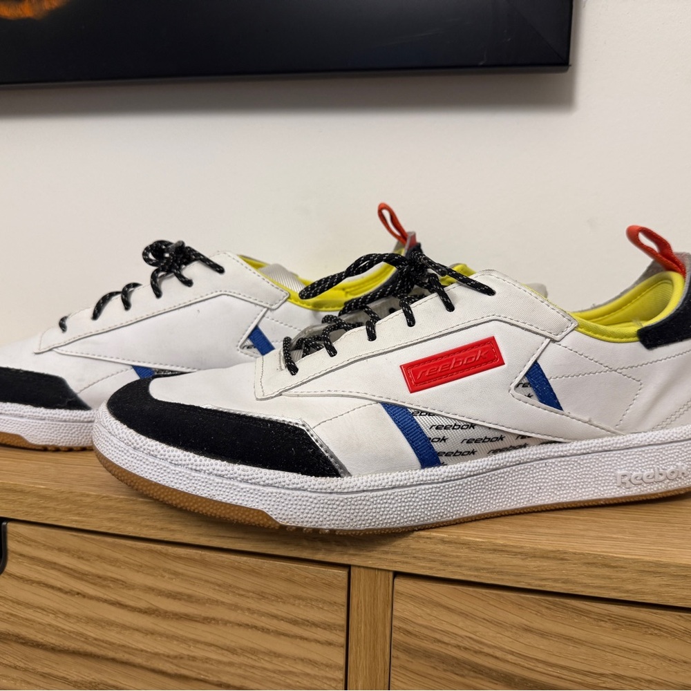 Reebok White, Black, and Blue Men's Sneakers